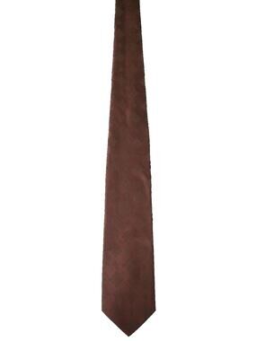 Vintage 60s Brown Embossed Diamond Skinny Tie Tergal Polyester